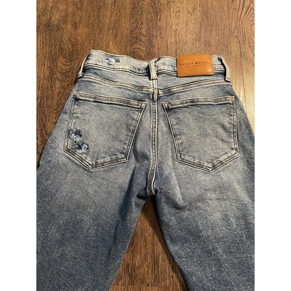Lucky Brand Women's AVA Mid Rise Cropped Skinny Jeans Embroidered Size 0/25 - Picture 10 of 12